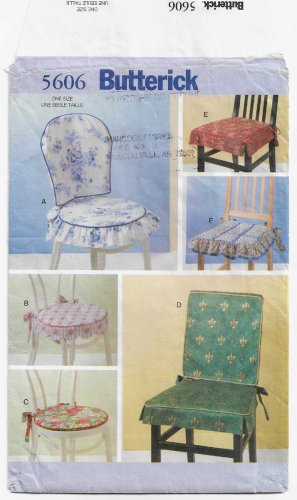 Chair Pads, Seats and Backs Sewing Pattern UNCUT Butterick 5606