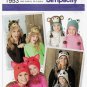 Women's and Child's Hat Sewing Pattern, Animal Designs, Size S-M-L UNCUT Simplicity 1953