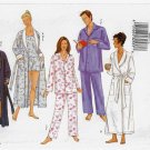 Unisex Sleepwear Wrap Robe, Pajama Top, Pants, Shorts Sewing Pattern Size L-XL Uncut Butterick 6837