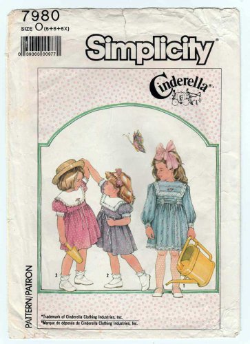 Girl's Dress Cinderella Collection Sewing Pattern Child Size 5-6-6x Vintage Uncut Simplicity 7980