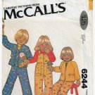 Girl or Boy Overalls and Jacket Sewing Pattern Toddler Size 1 Vintage 1970's UNCUT McCall's 6244