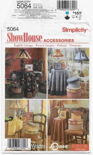 Home Decor Pattern, English Cottage, French Country, Federal, Victorian UNCUT Simplicity 5064