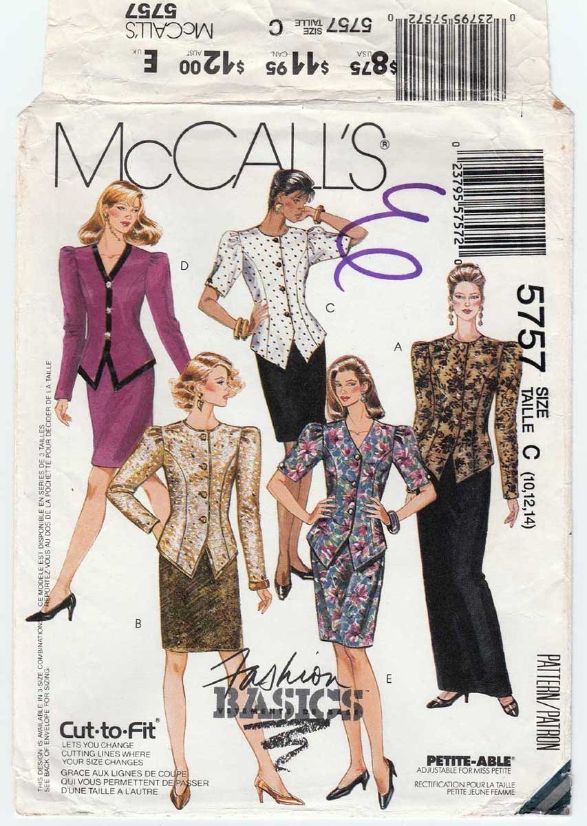 Womens Two Piece Dress Sewing Pattern Misses Size 10 12 14 Uncut Mccalls 5757 4498