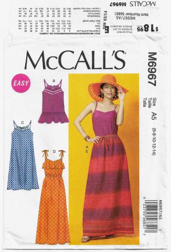 Women's Top, Tunic, Dress, Skirt Sewing Pattern Misses' Size 6-8-10-12-14 UNCUT McCall's M6967 6967
