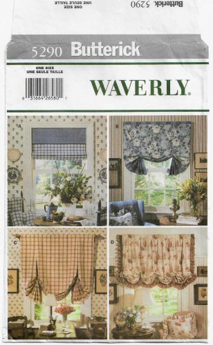 Waverly Window Shades, Window Treatments Sewing Pattern UNCUT Butterick 5290