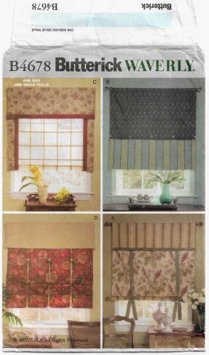 Waverly Window Shades and Valances Sewing Pattern UNCUT Butterick B4678 4678