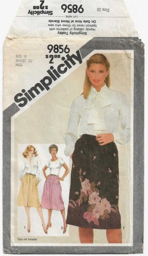 Women's Elastic Waist Skirt Sewing Pattern Misses' Size 10 Waist 25" UNCUT Simplicity 9856