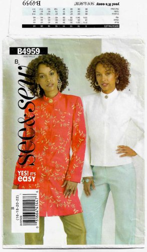 Women's Unlined Jacket Sewing Pattern Size 16-18-20-22 UNCUT Butterick See & Sew B4959 4959