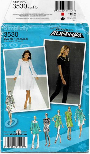 Women's Dress or Tunic Sewing Pattern Size 14-16-18-20-22 UNCUT Simplicity 3530