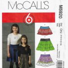 Girls' Skirts Sewing Pattern Size 7-8-10-12-14 UNCUT McCall's M5920 5920