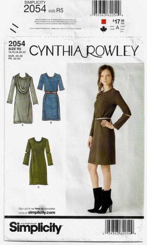 Cynthia Rowley Dress Sewing Pattern Size 14-16-18-20-22 UNCUT Simplicity 2054
