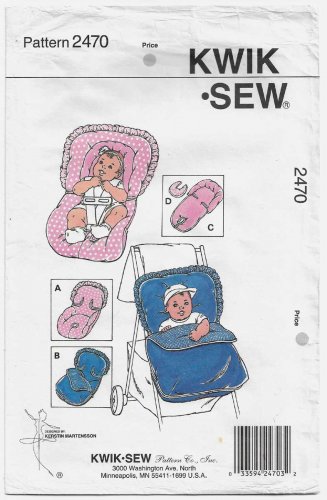 Baby Stroller and Car Seat Covers, Head Protector Sewing Pattern UNCUT Kwik Sew 2470