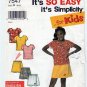 Girl's Pull on Shorts & Short Sleeve Top Sewing Pattern Size 3-4-5-6-7-8-10-12 UNCUT Simplicity 7547