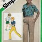 Boy's Shirt, Pull on Pants or Shorts Sewing Pattern Size 10 Chest 28" Waist 25 UNCUT Simplicity 9887