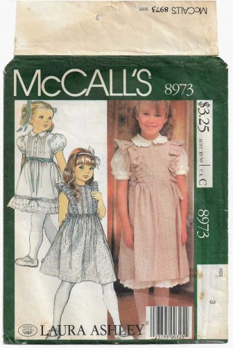 Girls' Laura Ashley Jumper, Blouse, Petticoat or Skirt Sewing Pattern Size 3 UNCUT McCall's 8973