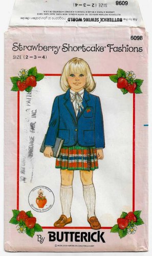 Girl's Jacket, Wrap Skirt and Blouse Sewing Pattern Size 2-3-4 UNCUT Butterick 6098