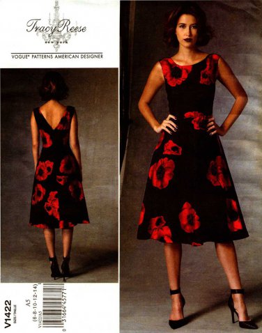 Tracy Reese, American Designer Dress Sewing Pattern Size 6-8-10-12-14 UNCUT Vogue V1422 1422