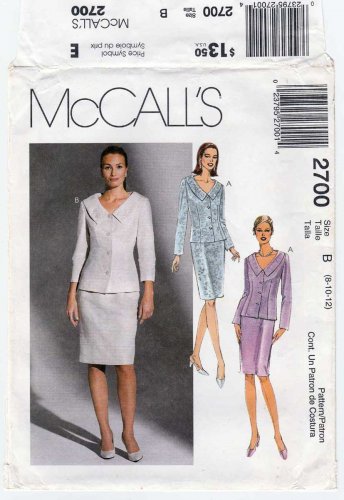 Women's Lined Jacket and Skirt Pattern Misses / Miss Petite Size 8-10-12 UNCUT McCall's 2700