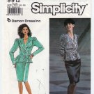 Women's 2-Piece Dress Pattern, Wrap Top with Peplum, Skirt Size 10-12-14-16-18 UNCUT Simplicity 9912
