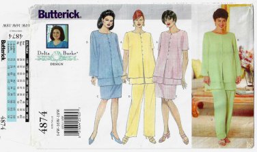Women's Tunic Top, A-line Skirt and Pants Sewing Pattern, Plus Size 14W-16W-18W UNCUT Butterick 4874