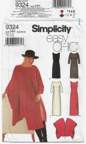 Women's Dress and Wrap Sewing Pattern Misses Size 6-8-10-12 UNCUT Simplicity 9324