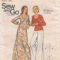 Women's 1970's Maxi Dress, Top and Flared Pants Sewing Pattern Misses Size 12 UNCUT Butterick 3045