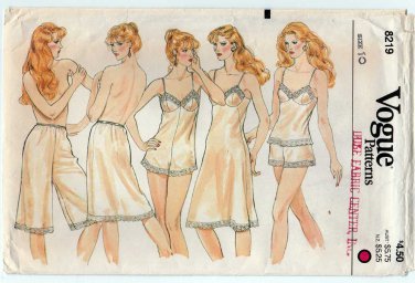 Camisole, Teddy, Slips, Panties, Women's Lingerie Sewing Pattern Size 10 UNCUT Vogue 8219