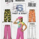 Girl's Capris, Pants and Shorts Sewing Pattern Size 12, 14, 16 UNCUT Butterick B4178 4178