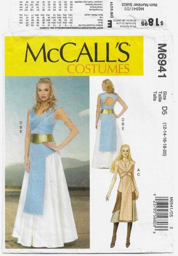 Women's Cosplay Costume Sewing Pattern Size 12-14-16-18-20 UNCUT McCall's M6941 6941