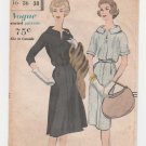 Vintage 1950's Women's Dress with Circular or Straight Skirt, Sewing Pattern Size 16 Vogue 9659