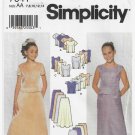 Girls' Formal Tops and Slim or Flared Skirts Sewing Pattern, Size 7-8-10-12-14 UNCUT Simplicity 7041