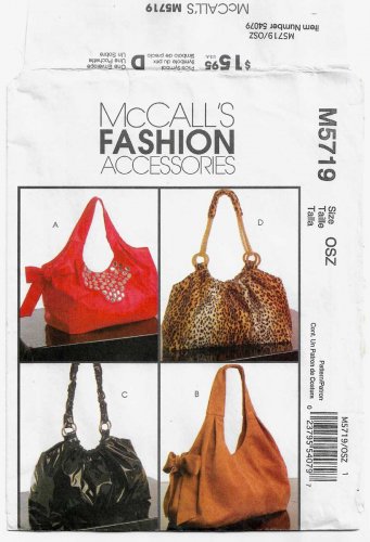 Hobo Bags, Purse, Handbag Sewing Pattern UNCUT McCall's M5719 5719