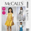 Girl's Cardigan, Tops, Skirt, Leggings Sewing Pattern Size 7-8-10-12-14 UNCUT McCall's M6832 6832