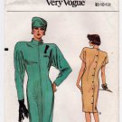 Women's Straight Dress Sewing Pattern, Stand Up Collar, Size 8-10-12 Vintage 1980's UNCUT Vogue 9671