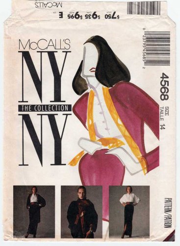 Women's Jacket, Blouse, Skirts  NYNY Collection Sewing Pattern Misses' Size 14 UNCUT McCall's 4568