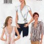 Women's Blouse Pattern, Sleeveless, Short or Long Sleeves, Ruffles, Size 8-10-12 UNCUT Vogue 7279