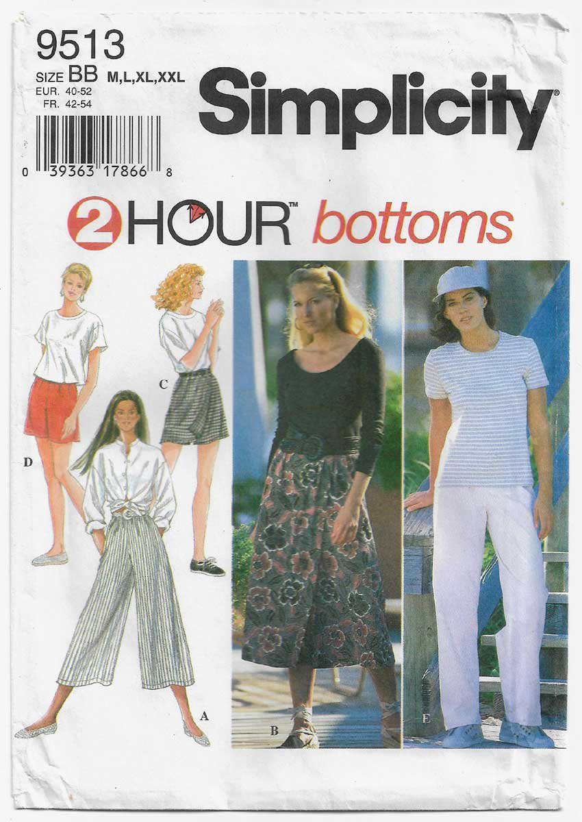 Women's Split Skirt, Shorts, Capri, Pants Sewing Pattern Size 14-26 UNCUT  Simplicity 9513