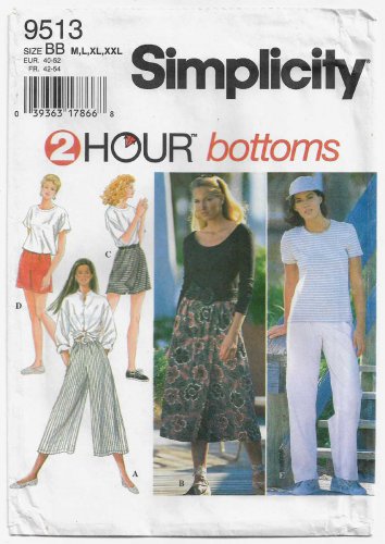 Women's Split Skirt, Shorts, Capri, Pants Sewing Pattern Size 14-26 UNCUT Simplicity 9513