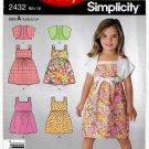 Girl's Sundress, Sleeveless Dress, Bolero Sewing Pattern Size 3-4-5-6-7-8 UNCUT Simplicity 2432