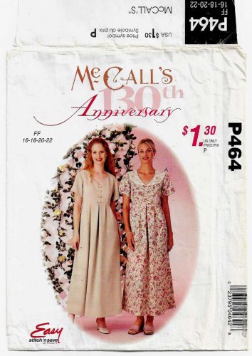 Women's Dress Sewing Pattern Size 16-18-20-22 UNCUT McCall's P464 / 2570
