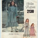 Little Vogue 2138 Girls Prairie Dress by Donna Karan for Anne Klein Sewing Pattern Size 10 UNCUT