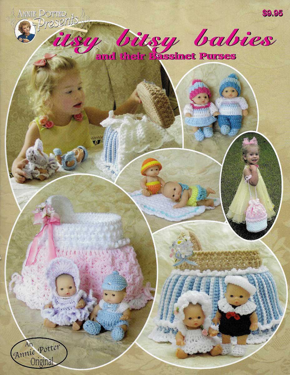 Crochet Pattern Itsy Bitsy Babies and Their Bassinet Purses, an Annie Potter Original