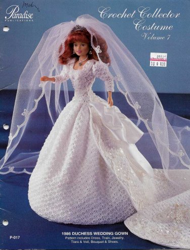 Crochet Pattern 1986 Duchess Wedding Gown Collector Costume Vol 7 - Fashion Doll Dress