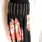 Ladies Trousers Casual Trousers Relax Pants Size 10 Black Floral With Sequins
