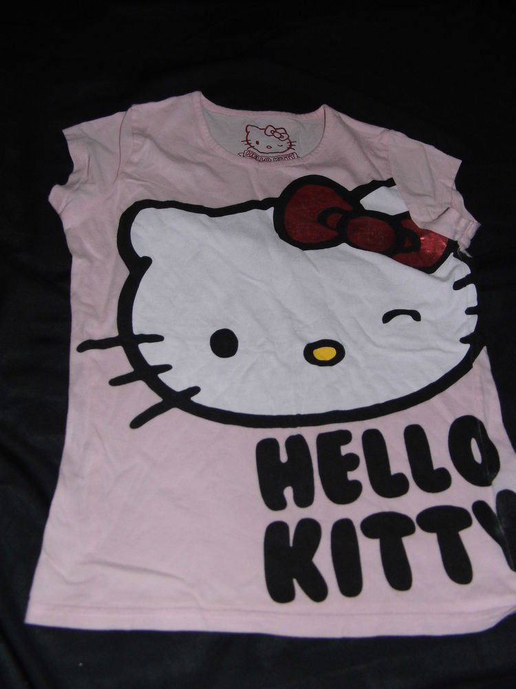 GIRLS T SHIRT TOP AGE 11 YEARS PINK HELLO KITTY