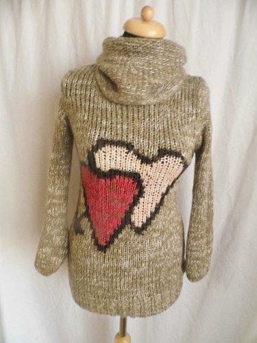 Ladies Jumper Top Size 10 Brown Knitted