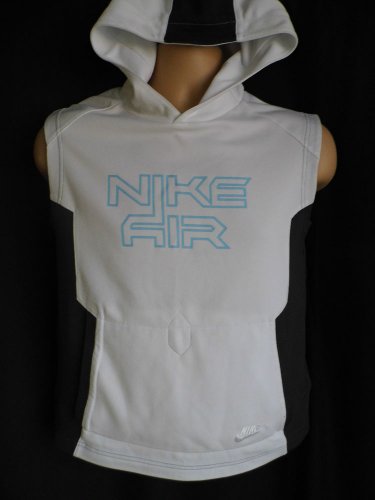 MANS T SHIRT TOP HOODED NIKE SIZE MEDIUM WHITE