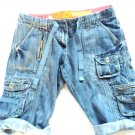 LADIES SHORTS CROPPED SIZE 12 BLUE DENIM