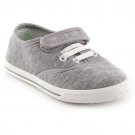 Infant Kids Girls Boys Casual Plimsolls Velcro Grey Pumps Shoes Size 9