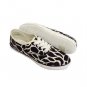 Girls Lace-Up Animal Print Black White Canvas Plimsoll Pumps Ladies Size UK 3